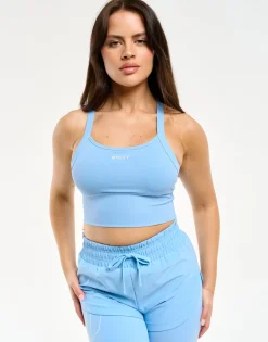 Clearance ECHT Air Support Crop Tank Process Blue