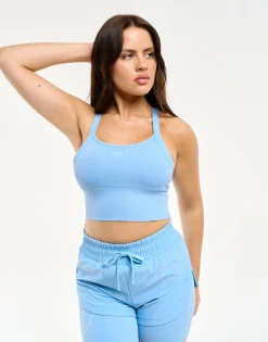 Clearance ECHT Air Support Crop Tank Process Blue