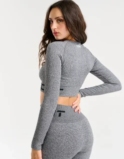 Online ECHT Arise Comfort Cropped Long Sleeve Charcoal