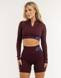 New ECHT Arise Comfort Zip Long Sleeve Magenta Marl