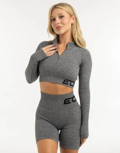 Best ECHT Arise Comfort Zip Long Sleeve Charcoal