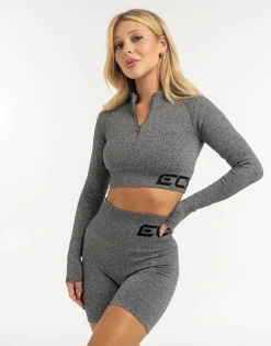 Best ECHT Arise Comfort Zip Long Sleeve Charcoal