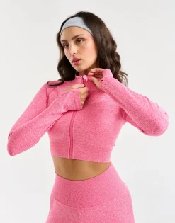 Clearance ECHT Arise Essential Zip-Up Long Sleeve Pink