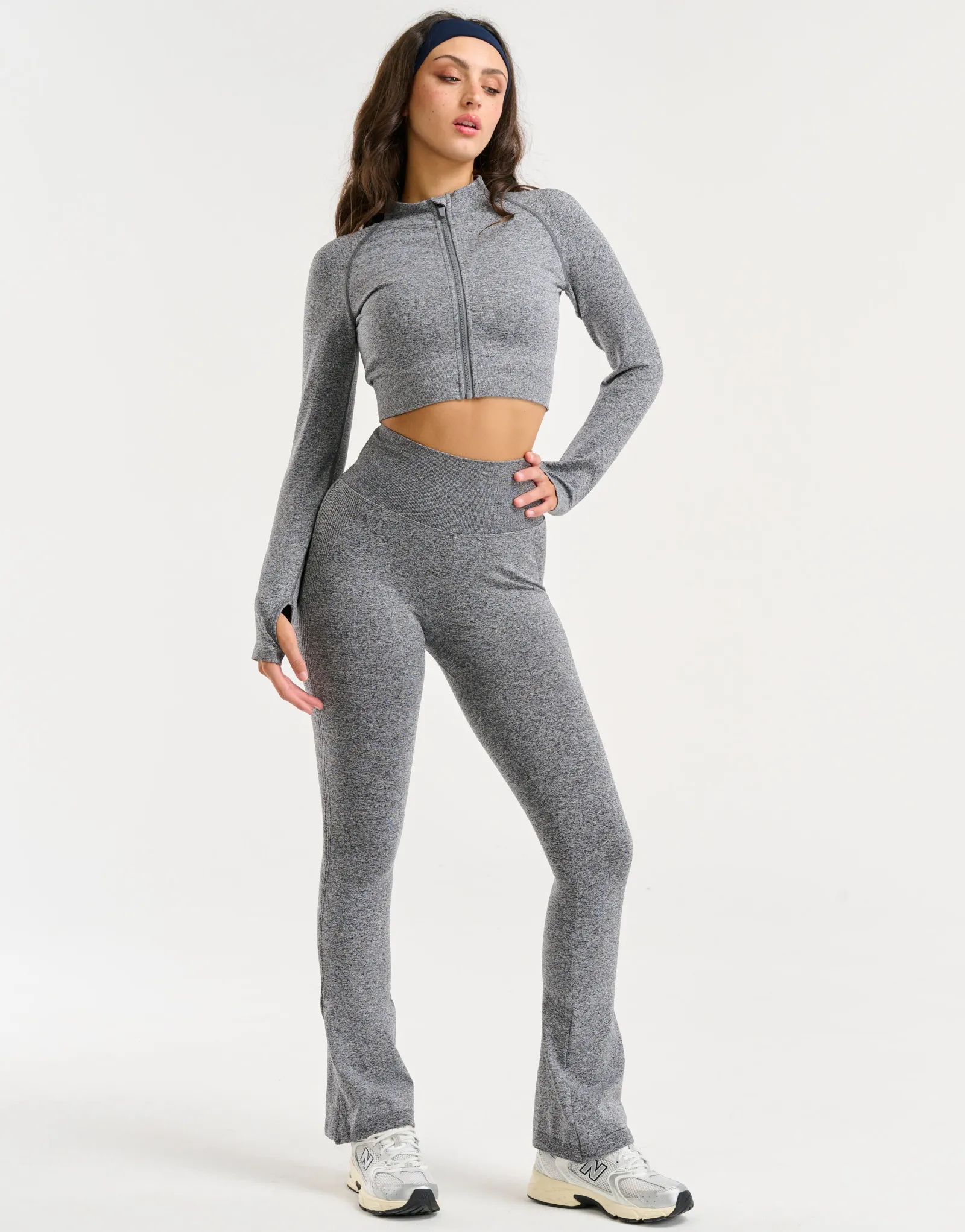Fashion ECHT Arise Essential Zip-Up Long Sleeve Charcoal