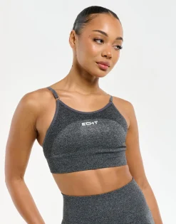 Clearance ECHT Arise Key Seamless Sports Bra Charcoal