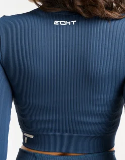Fashion ECHT Arise Style Cropped Long Sleeve Navy