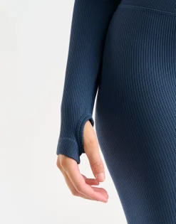 Fashion ECHT Arise Style Cropped Long Sleeve Navy