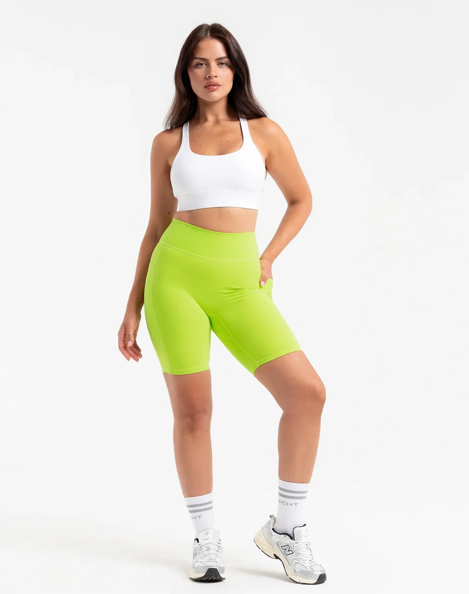 Discount ECHT Ascend Pocket Shorts 8" Lime Green