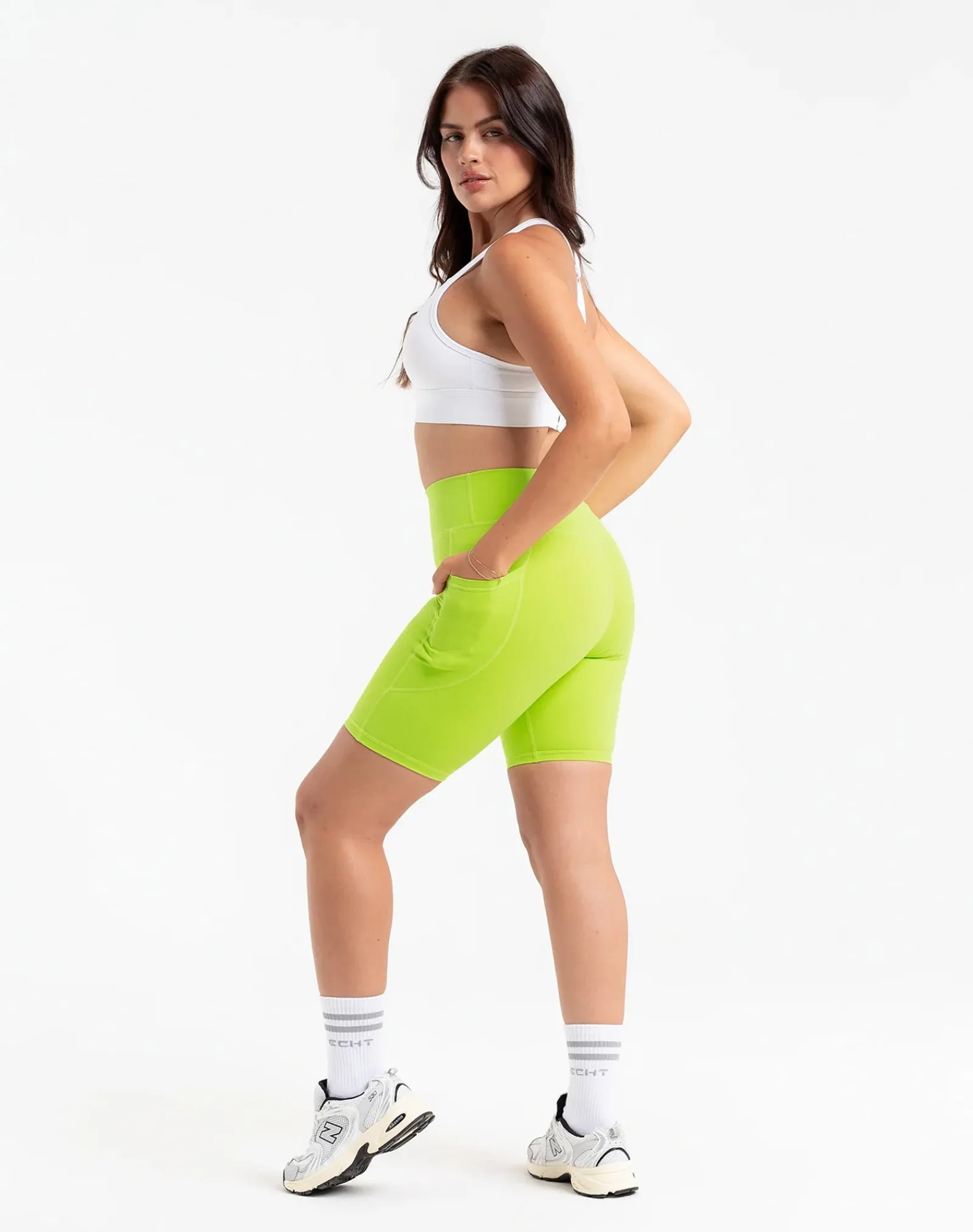 Discount ECHT Ascend Pocket Shorts 8" Lime Green