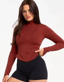 Discount ECHT Athlete Crop Jacket Brown