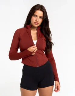 Discount ECHT Athlete Crop Jacket Brown