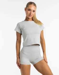 Best ECHT Basics Baby Tee Micro Grey