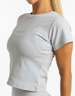 Best ECHT Basics Baby Tee Micro Grey