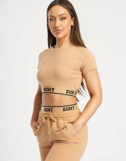 Online ECHT Bubble Banded Top Tan