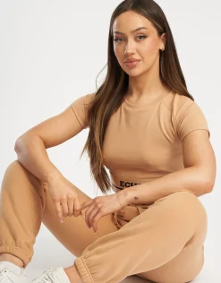 Online ECHT Bubble Banded Top Tan