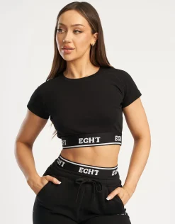 Fashion ECHT Bubble Banded Top Black