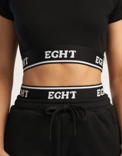 Clearance ECHT Bubble Banded Top Black