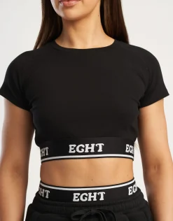 Clearance ECHT Bubble Banded Top Black