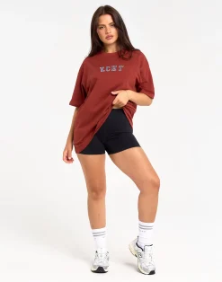 Online ECHT College Oversize Tee Brown