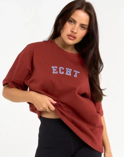 Online ECHT College Oversize Tee Brown