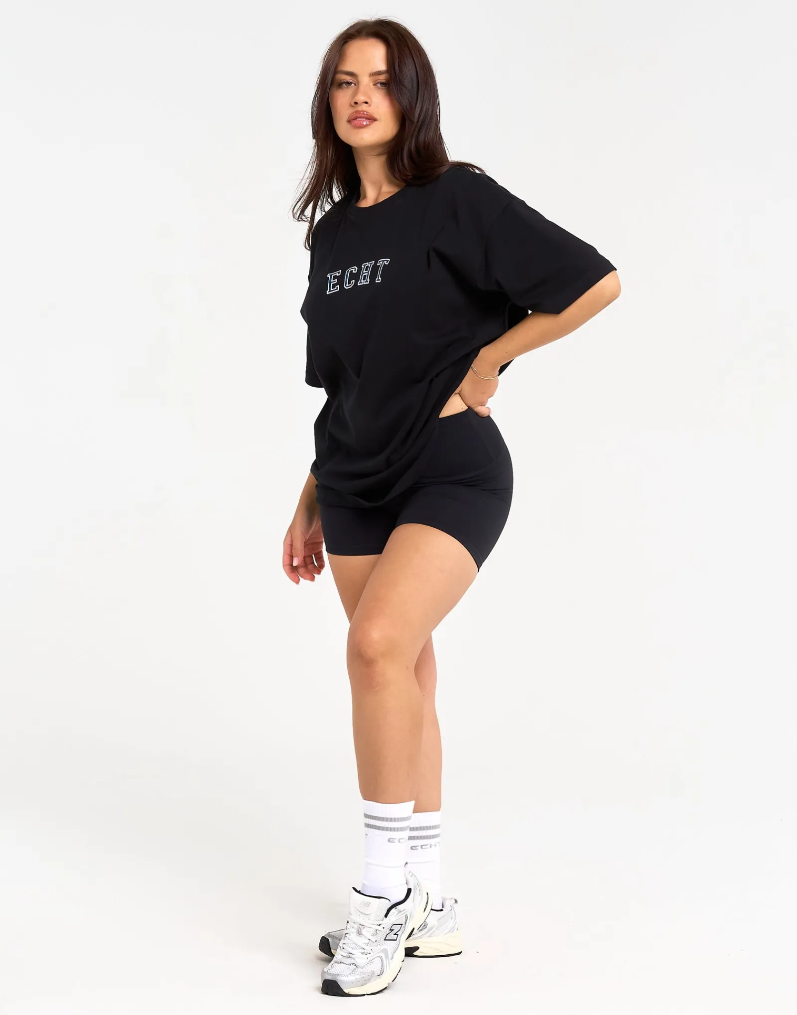 Sale ECHT College Oversize Tee Black