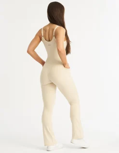 Best ECHT Core Pocket Unitard Flare Oatmeal
