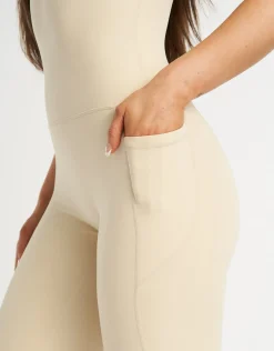 Best ECHT Core Pocket Unitard Flare Oatmeal