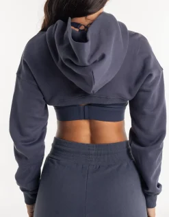 Sale ECHT Cropped High Cut Hoodie Smoke Grey