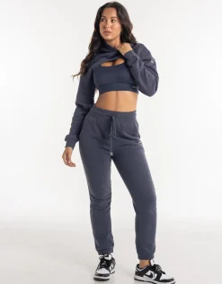 Sale ECHT Cropped High Cut Hoodie Smoke Grey