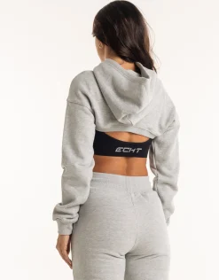 Online ECHT Cropped High Cut Hoodie Heather Grey