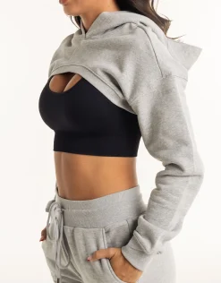 Online ECHT Cropped High Cut Hoodie Heather Grey