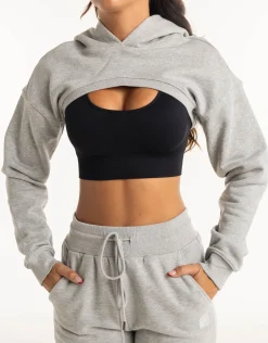 Online ECHT Cropped High Cut Hoodie Heather Grey