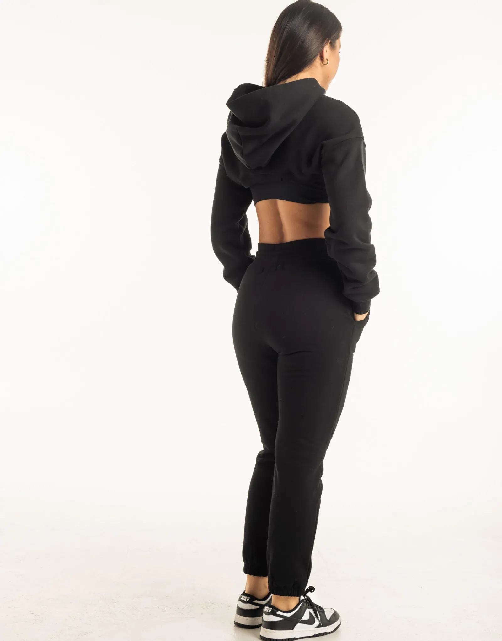 Hot ECHT Cropped High Cut Hoodie Black