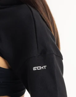 Hot ECHT Cropped High Cut Hoodie Black