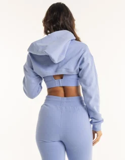 Online ECHT Cropped High Cut Hoodie Hydrangea Blue