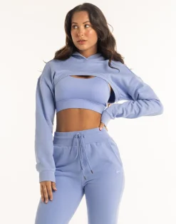 Online ECHT Cropped High Cut Hoodie Hydrangea Blue