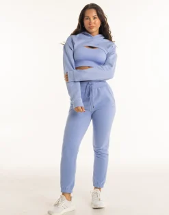 Online ECHT Cropped High Cut Hoodie Hydrangea Blue