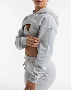 Outlet ECHT Cropped High Cut Hoodie Micro Grey