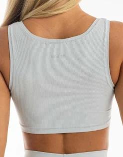 Hot ECHT Cropped Ribbed Tank Micro Grey