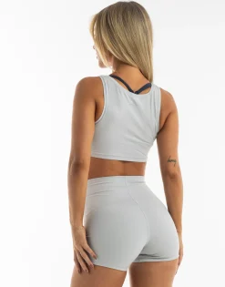 Hot ECHT Cropped Ribbed Tank Micro Grey
