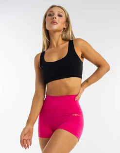 Clearance ECHT Cropped Ribbed Tank Black