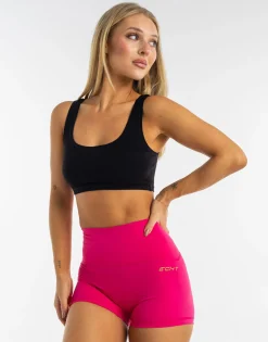 Clearance ECHT Cropped Ribbed Tank Black