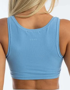 Fashion ECHT Cropped Ribbed Tank Process Blue