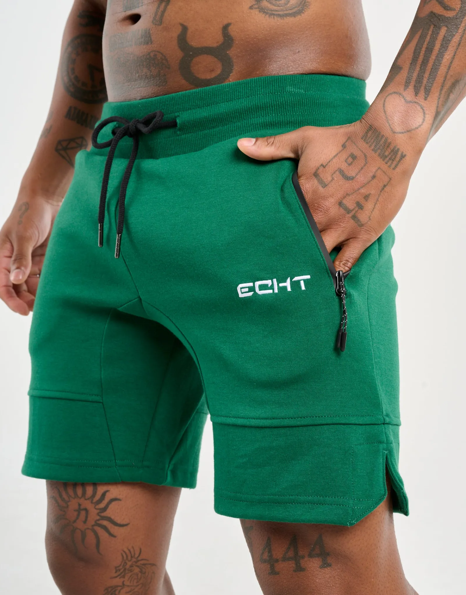 Online ECHT Force Knit Shorts Forest Green