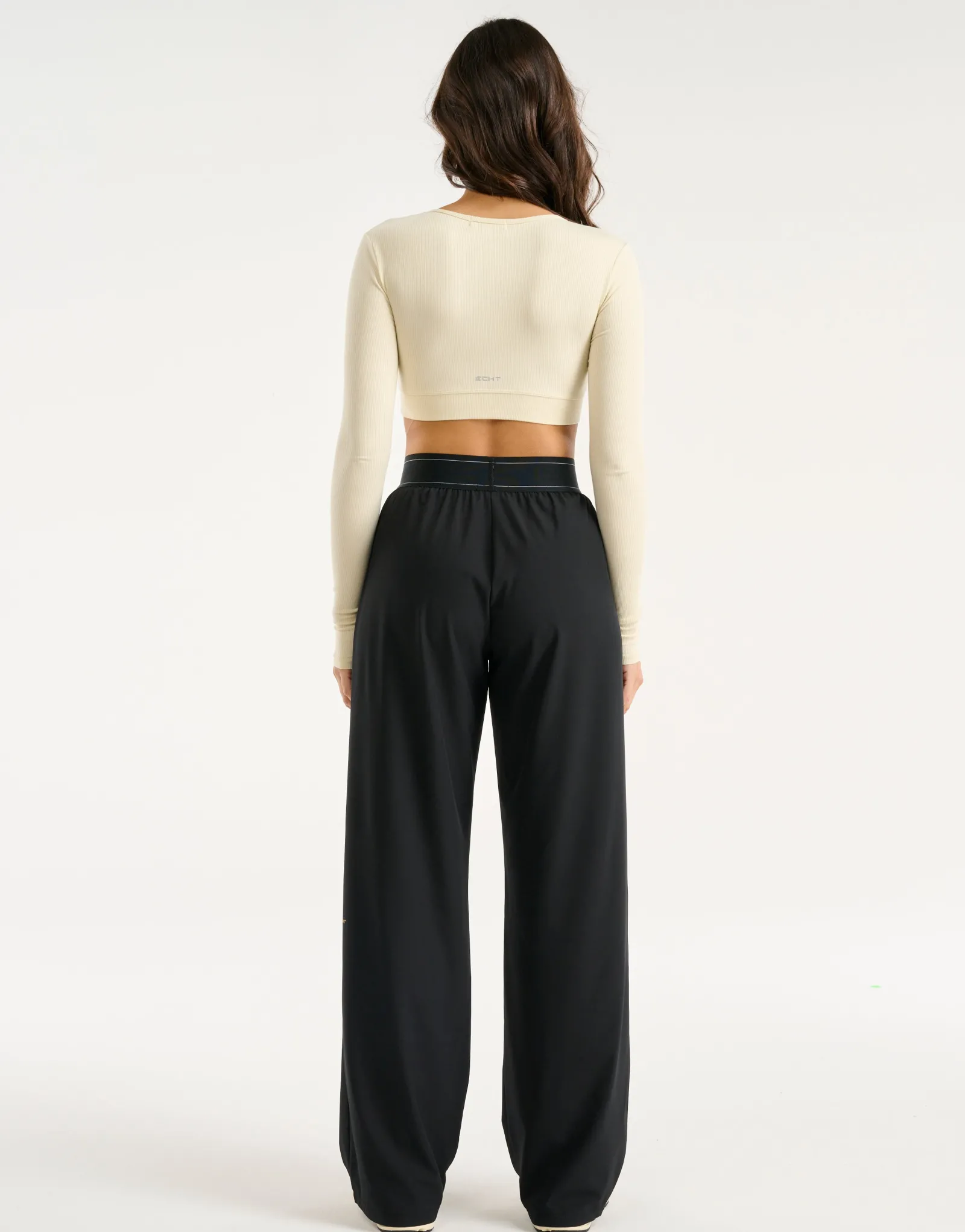Discount ECHT Ribbed Cropped Long Sleeve Taupe