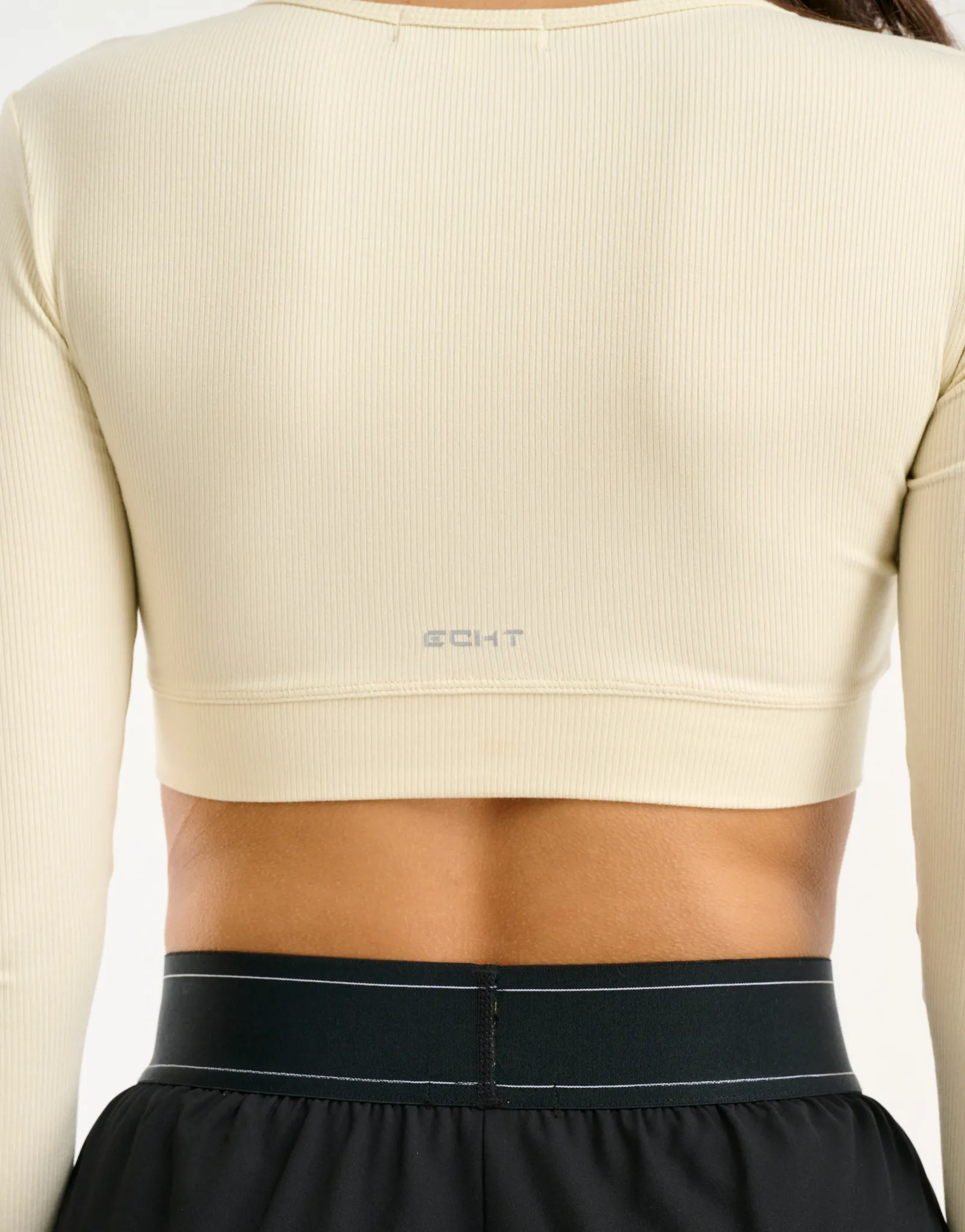 Discount ECHT Ribbed Cropped Long Sleeve Taupe