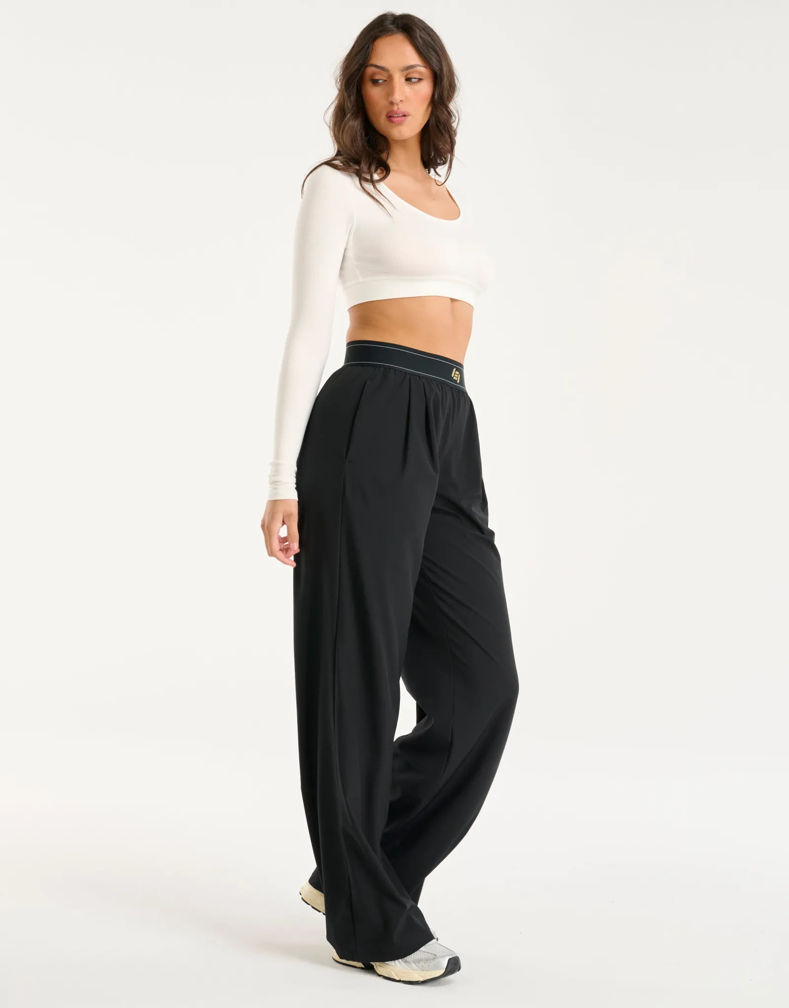 Sale ECHT Ribbed Cropped Long Sleeve White