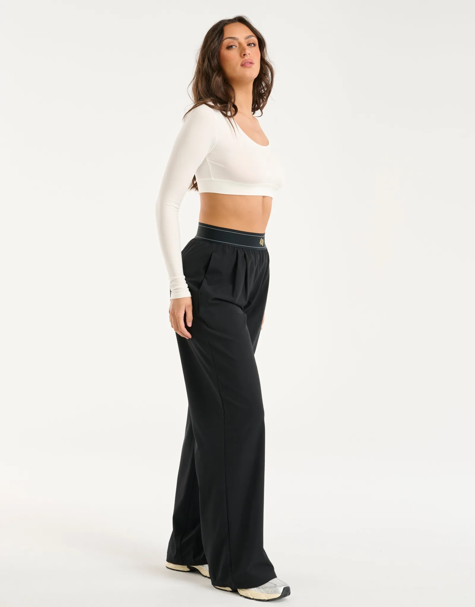 Sale ECHT Ribbed Cropped Long Sleeve White