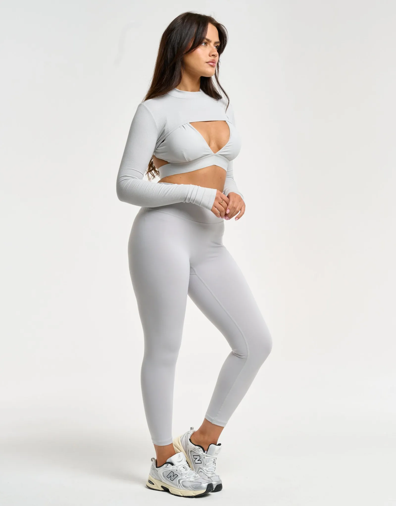 Outlet ECHT Ribbed High Cut Long Sleeve Micro Grey