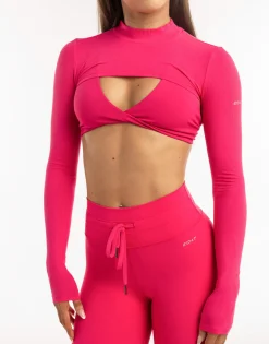 Sale ECHT Ribbed High Cut Long Sleeve Bright Pink